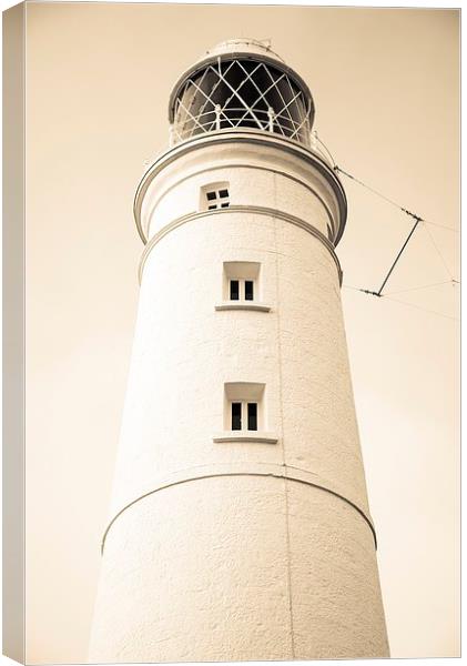   Nash point Lighthouse Canvas Print by Dean Merry
