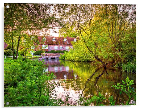Denford Mill, Hungerford, Berkshire, England, UK Acrylic by Mark Llewellyn