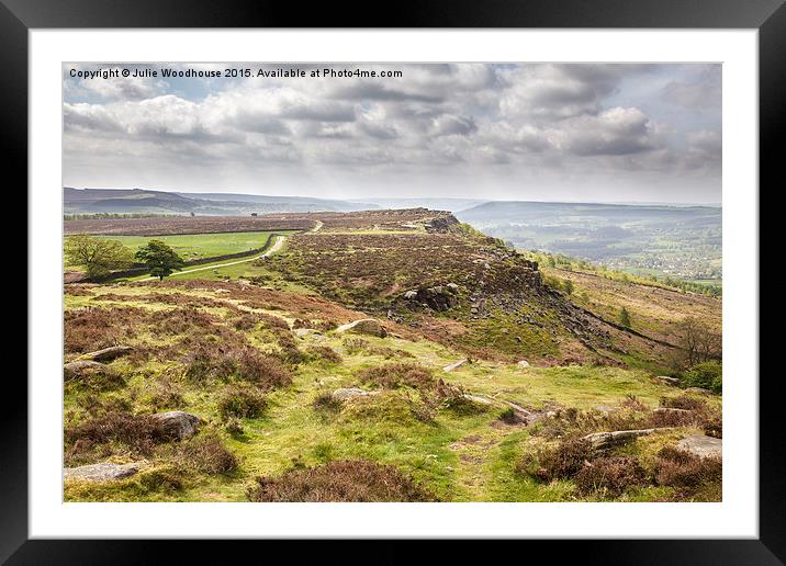 Baslow Edge viewed from Curbar Edge Framed Mounted Print by Julie Woodhouse