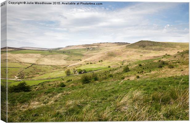 view towards The Dale and Stanage Edge Canvas Print by Julie Woodhouse