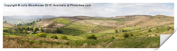 view over Hope Valley, The Dale and Stanage Edge,  Print by Julie Woodhouse