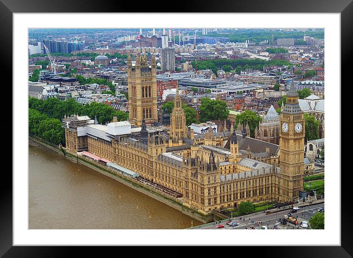  Big Ben from above Framed Mounted Print by jim scotland fine art
