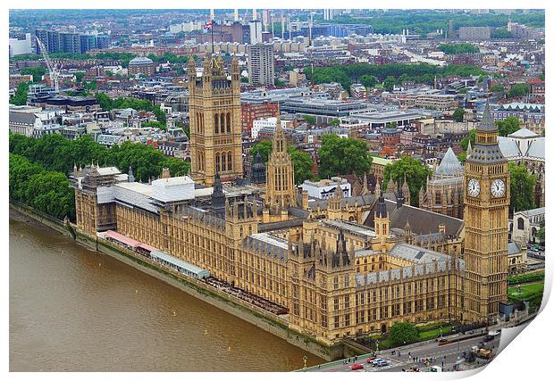  Big Ben from above Print by jim scotland fine art