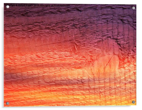  Sunset on textured wood. Acrylic by Robert Gipson