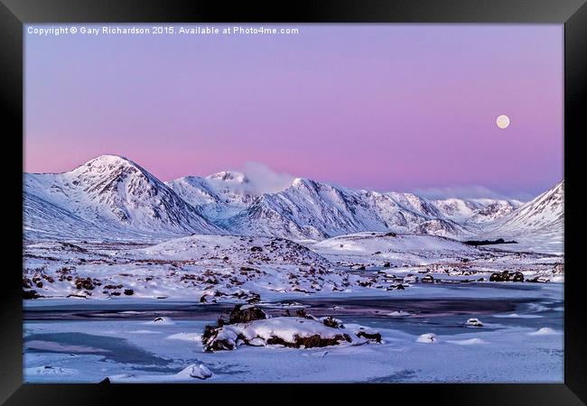 A winters morning on Rannoch Moor Framed Print by Gary Richardson