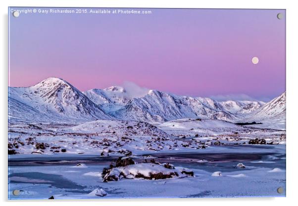 A winters morning on Rannoch Moor Acrylic by Gary Richardson