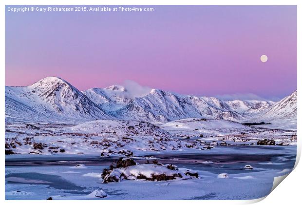 A winters morning on Rannoch Moor Print by Gary Richardson