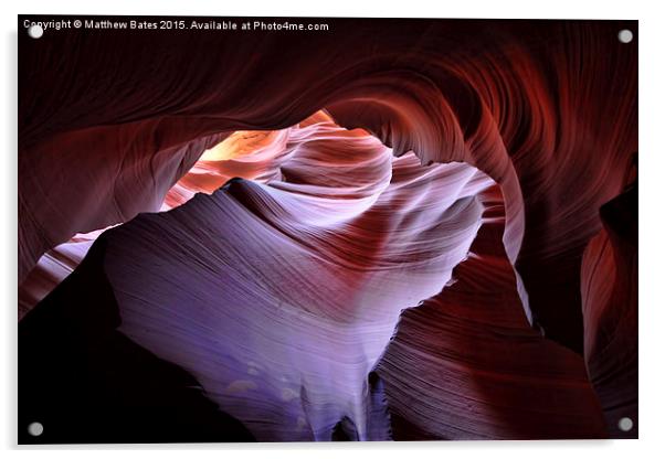 The Incredible Antelope Canyon Acrylic by Matthew Bates