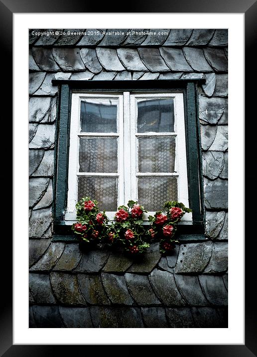 red flowers Framed Mounted Print by Jo Beerens