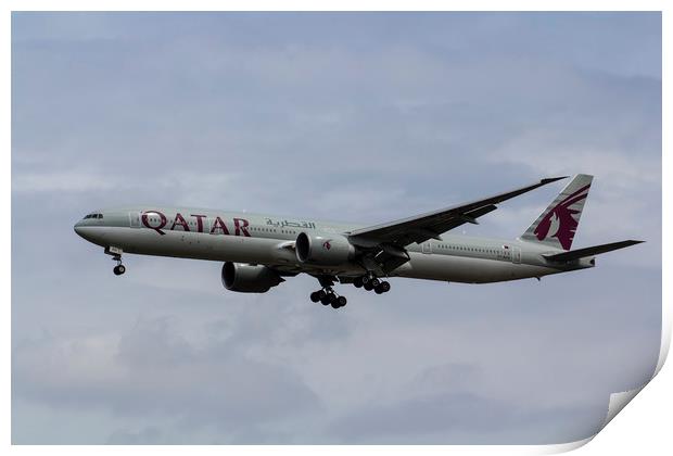 Qatar Airlines Boeing 777 Print by David Pyatt