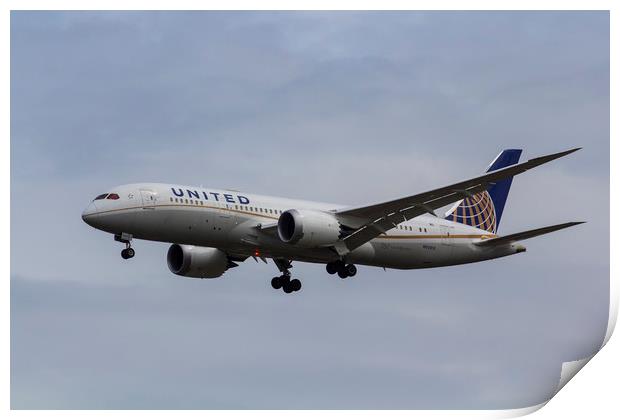 United Airlines Boeing 787 Print by David Pyatt