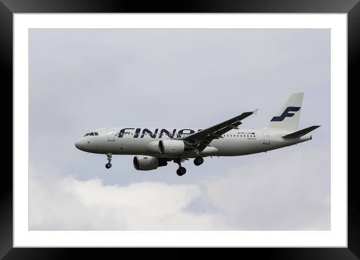 Finnair Airbus A320 Framed Mounted Print by David Pyatt