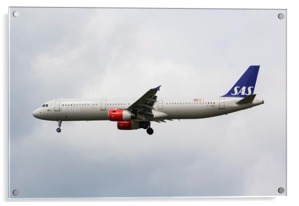  Scandinavian Airlines Airbus A321 Acrylic by David Pyatt