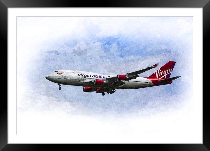 Virgin Atlantic Boeing 747 Art Framed Mounted Print by David Pyatt