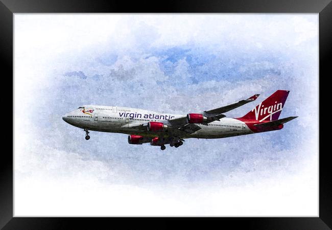 Virgin Atlantic Boeing 747 Art Framed Print by David Pyatt
