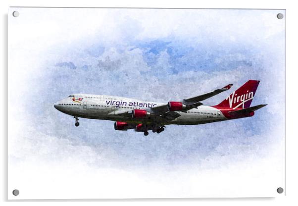 Virgin Atlantic Boeing 747 Art Acrylic by David Pyatt