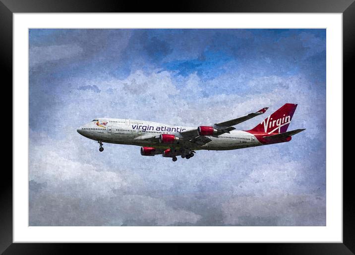 Virgin Atlantic Boeing 747 Art Framed Mounted Print by David Pyatt