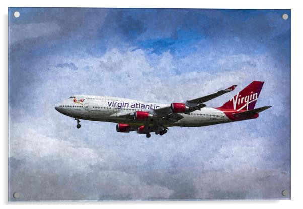 Virgin Atlantic Boeing 747 Art Acrylic by David Pyatt