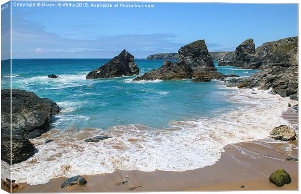  Bedruthan Steps Canvas Print by Diane Griffiths