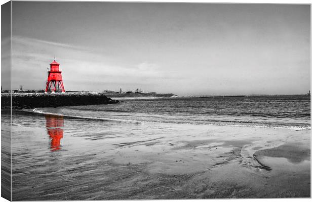  The Groyne in Red Canvas Print by Toon Photography