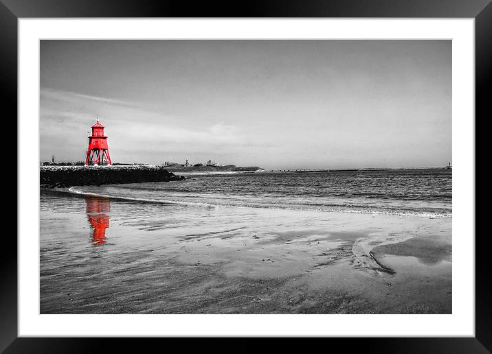  The Groyne in Red Framed Mounted Print by Toon Photography