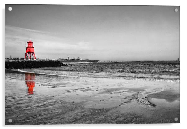  The Groyne in Red Acrylic by Toon Photography