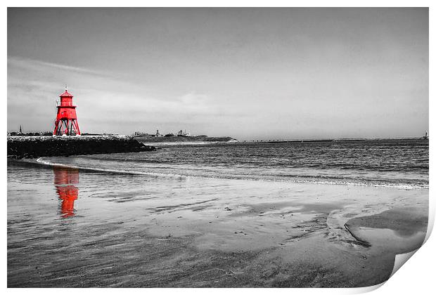  The Groyne in Red Print by Toon Photography