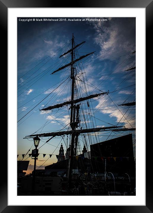 Tallship and Liverpool Framed Mounted Print by Mark  Whitehead