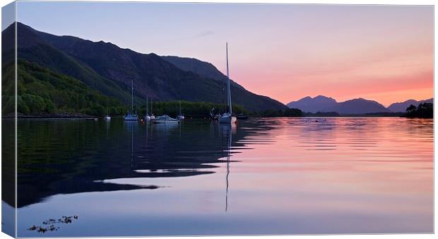  Sunset at Ballachulish Canvas Print by Stephen Taylor