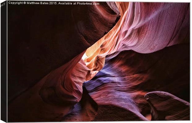 Antelope Canyon Features Canvas Print by Matthew Bates