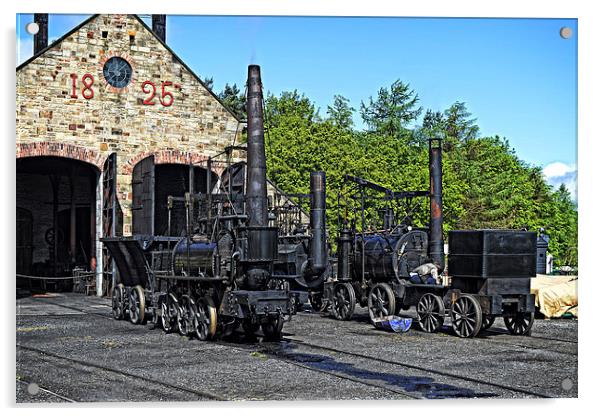 Steam Locomotives at Beamish Acrylic by Tom Gomez