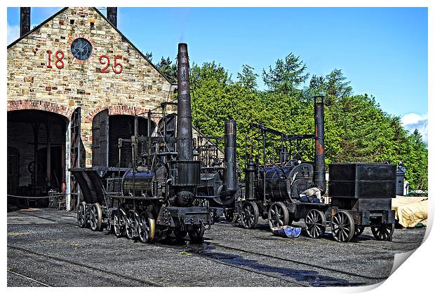 Steam Locomotives at Beamish Print by Tom Gomez