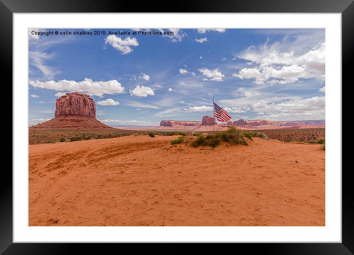  Monument Valley - Arizona USA Framed Mounted Print by colin chalkley