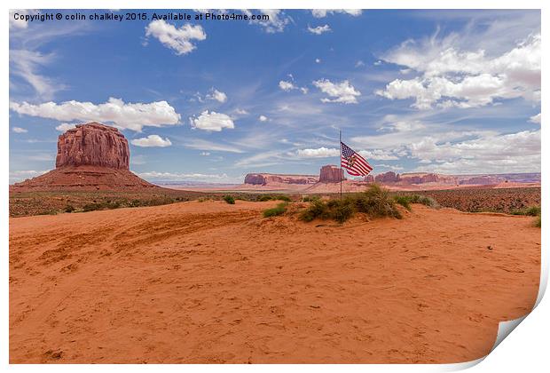  Monument Valley - Arizona USA Print by colin chalkley