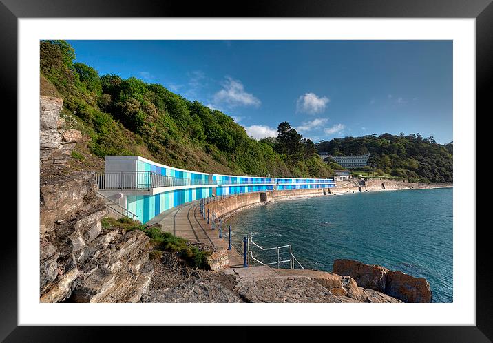  New Beach Chalets at Meadfoot Beach Torquay Framed Mounted Print by Rosie Spooner