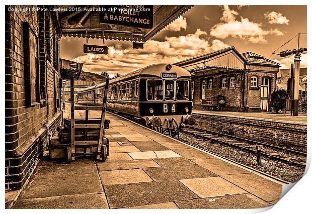 Railcar B4 Llangollen Print by Pete Lawless