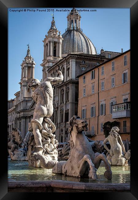 Bernini Fountain in Rome  Framed Print by Philip Pound