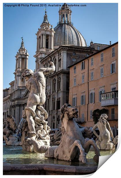 Bernini Fountain in Rome  Print by Philip Pound