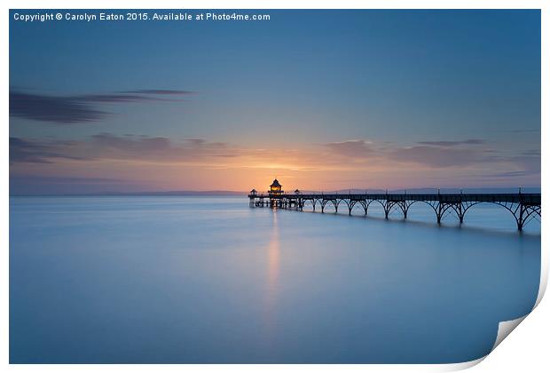  Clevedon Pier Sunset Print by Carolyn Eaton