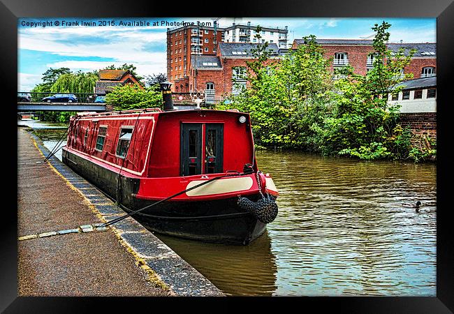 A Canal Narrowboat berthed on the Shropshire Union Framed Print by Frank Irwin