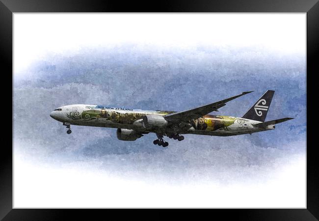 Air New Zealand Hobbit Boeing 777 Art Framed Print by David Pyatt