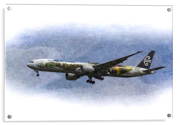 Air New Zealand Hobbit Boeing 777 Art Acrylic by David Pyatt