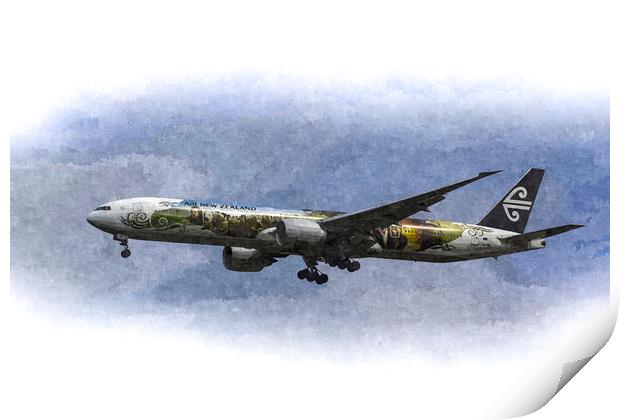 Air New Zealand Hobbit Boeing 777 Art Print by David Pyatt