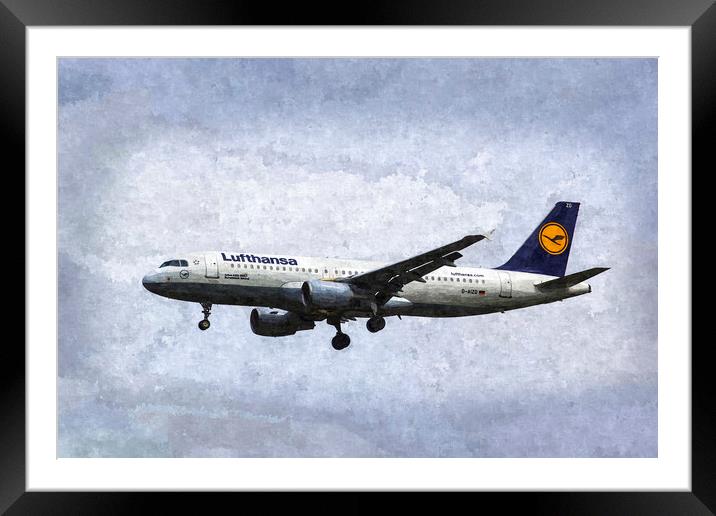 Lufthansa Airbus A320 Art Framed Mounted Print by David Pyatt