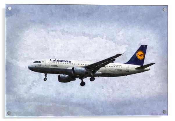 Lufthansa Airbus A320 Art Acrylic by David Pyatt