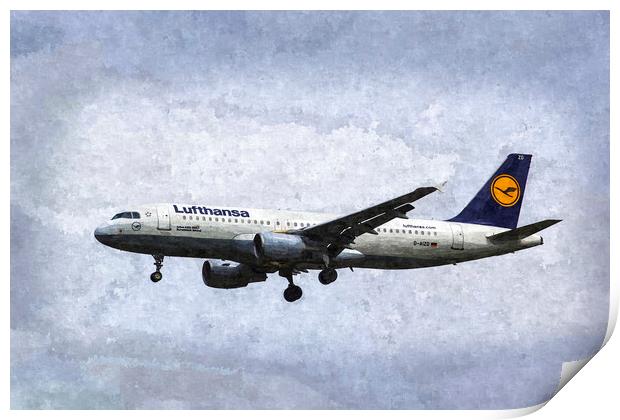 Lufthansa Airbus A320 Art Print by David Pyatt