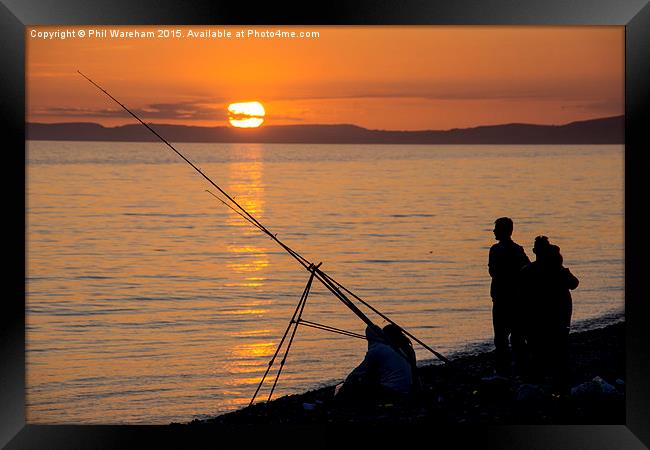  Sunset Fishing Framed Print by Phil Wareham