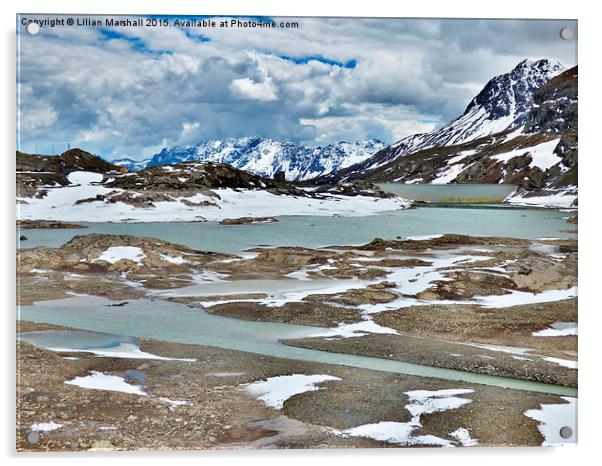  Bernina Pass and Glaciers Acrylic by Lilian Marshall