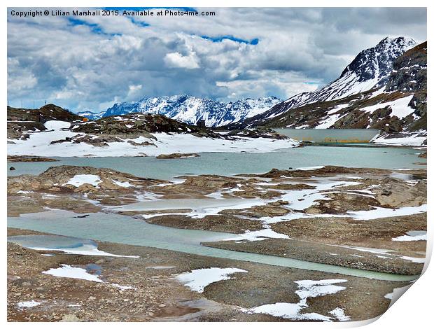  Bernina Pass and Glaciers Print by Lilian Marshall