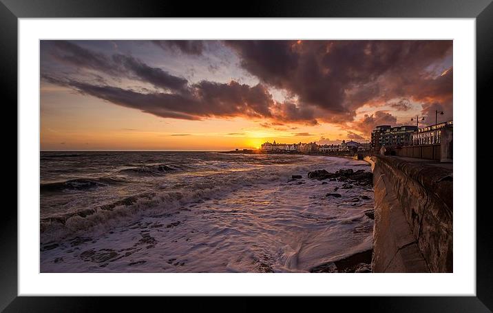 Porthcawl sunset Framed Mounted Print by Dean Merry